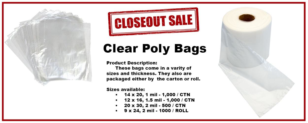 Clear Plastic Bags 6 x 9 x 1 mil 1000/CTN